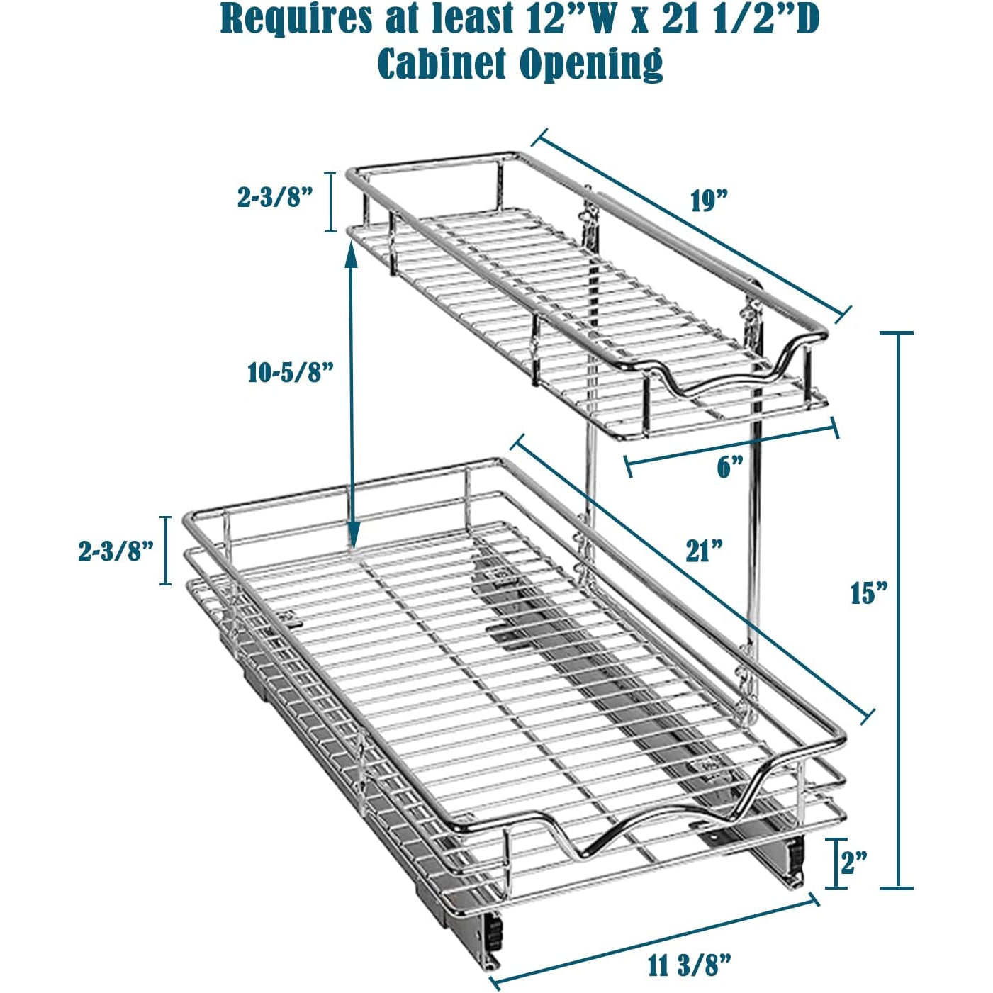 Hold N' Storage Under Sink Organizers and Storage - 2 Tier slide out C