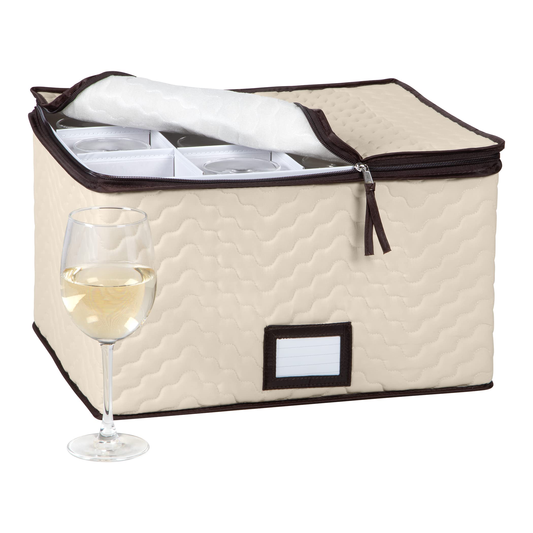  Woffit Wine Glass Storage - Set of 2 Quilted Packing
