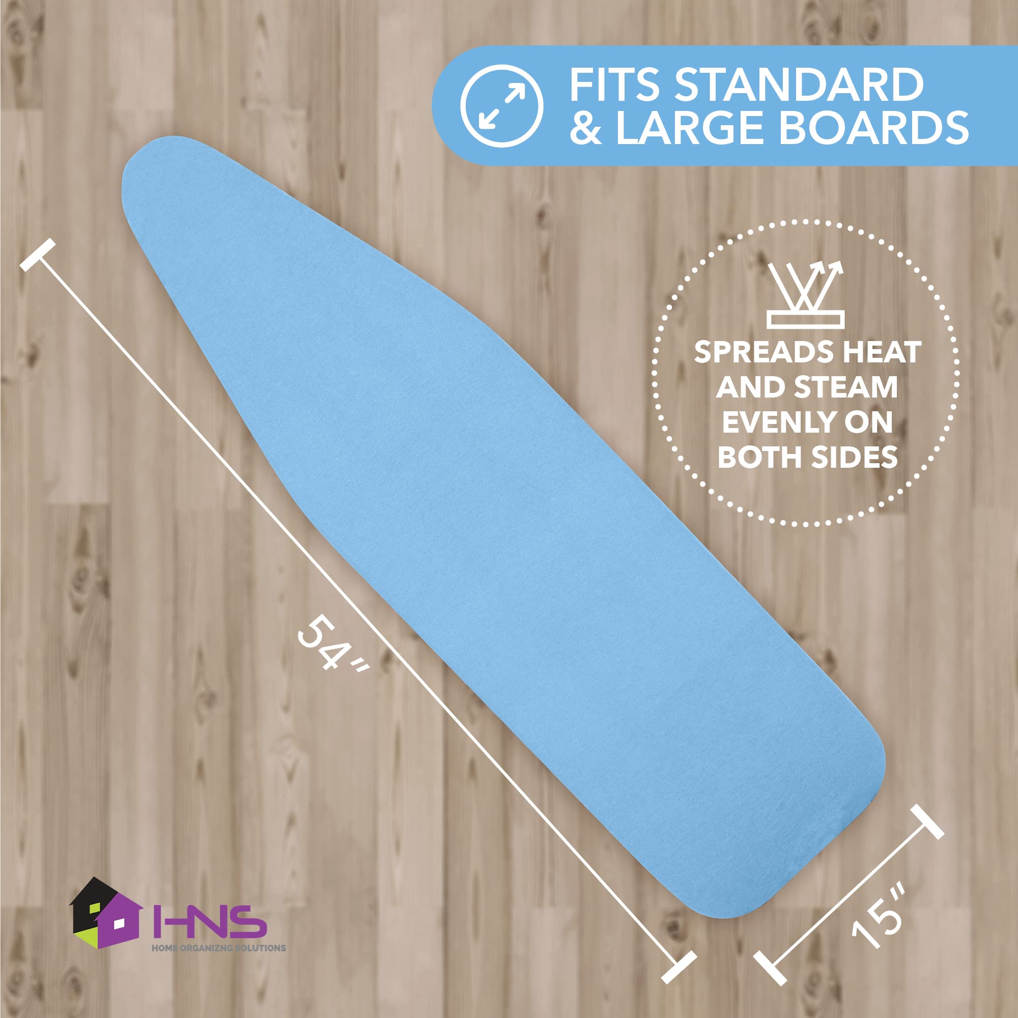HOLDN’ STORAGE Iron Board Cover with Padding - Ironing Board Cover and Pad 15" x 54" - Large Iron Board Cover - Iron Pad for Table Top