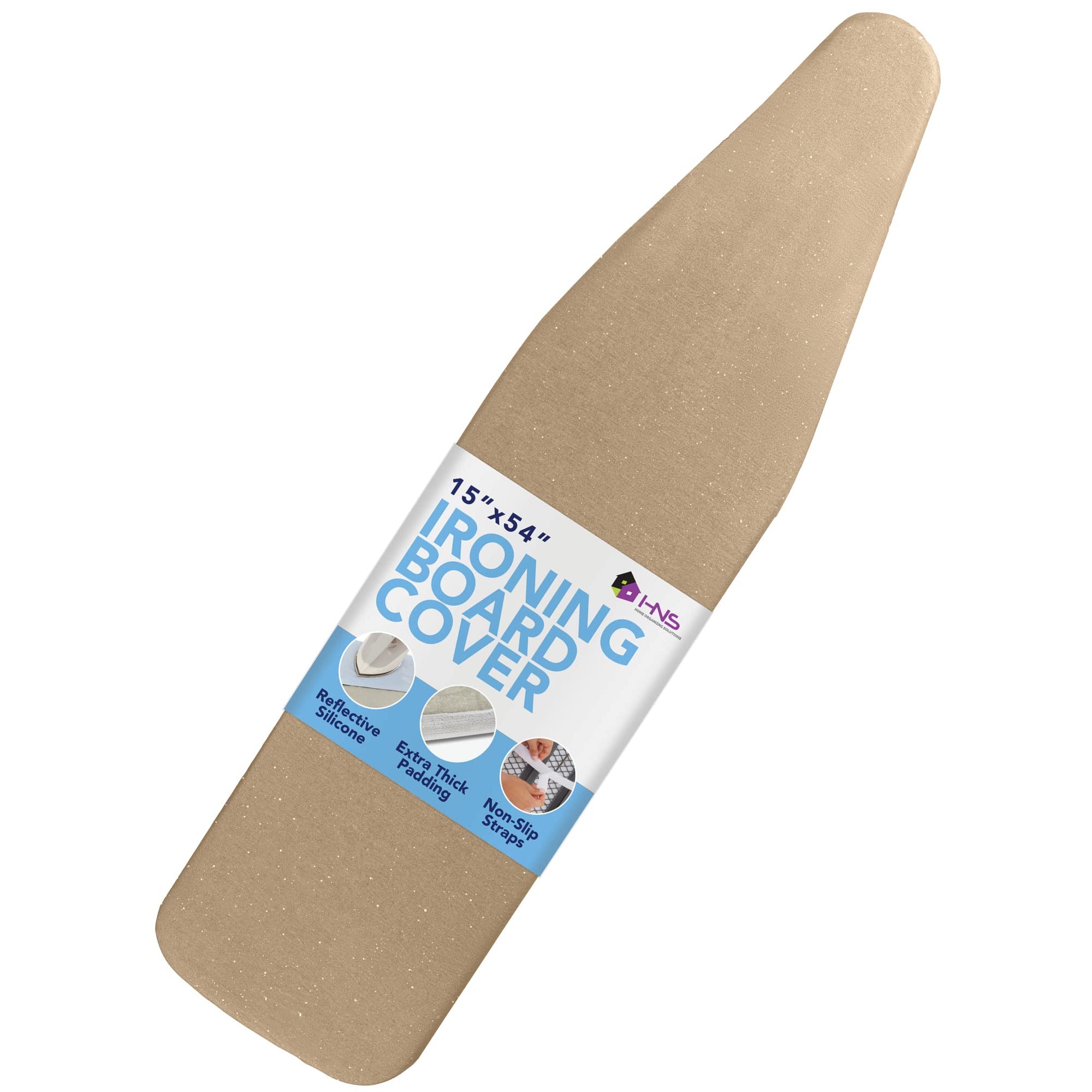 Hold N' Storage Ironing Board Cover and Pad - 15" x 54" - Iron Board Cover Large Fits All Standard Sizes - Heat Reflective Iron Pad for Table Top