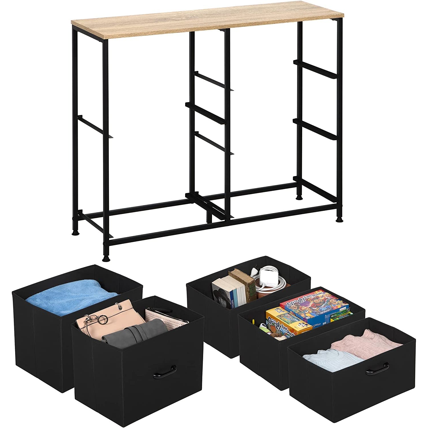 Fabric Dresser – 5 Drawers for Clothes, Toys, etc. – Durable Handles, 2 Big Drawers, 3 Smaller Clothes Drawers – Perfect for College Dorm Room, Home, Office, Nursery - Closet Dresser – Kids Dresser