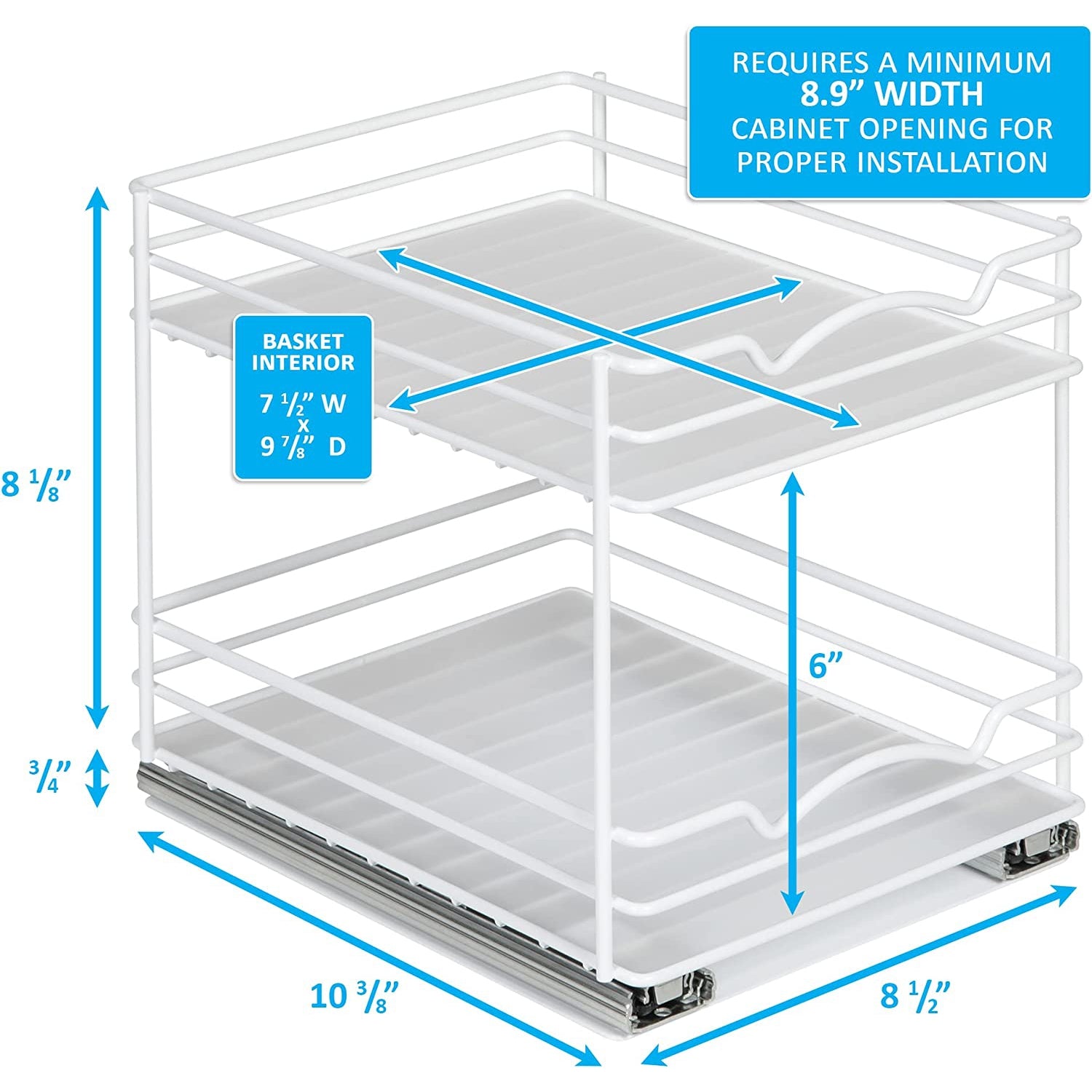 Spice Rack Organizer for Cabinet, Heavy Duty - Pull Out Spice Rack 5 Year Warranty, White Finish
