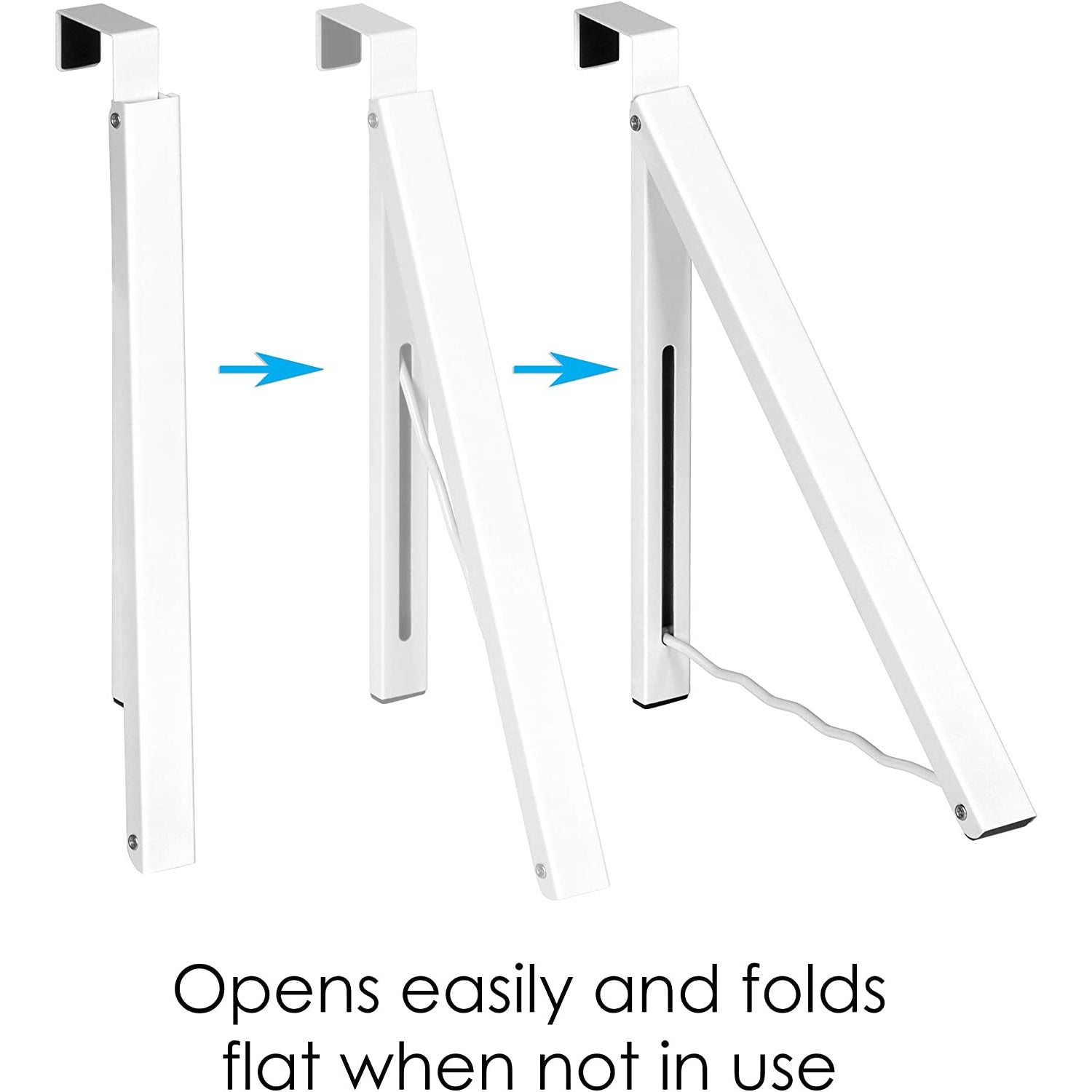 Over Door Hanger - Single Closet Hook Retractable Collapsible Folding Hanging Rack Organizer Ideal for Bathrooms, Dorm Rooms Etc.