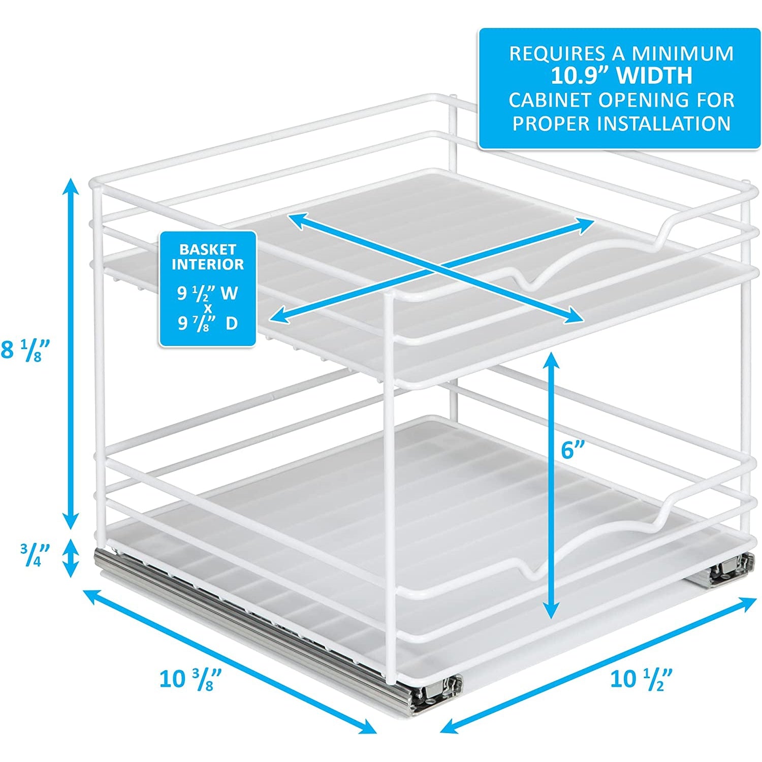 Spice Rack Organizer for Cabinet, Heavy Duty - Pull Out Spice Rack 5 Year Warranty, White Finish