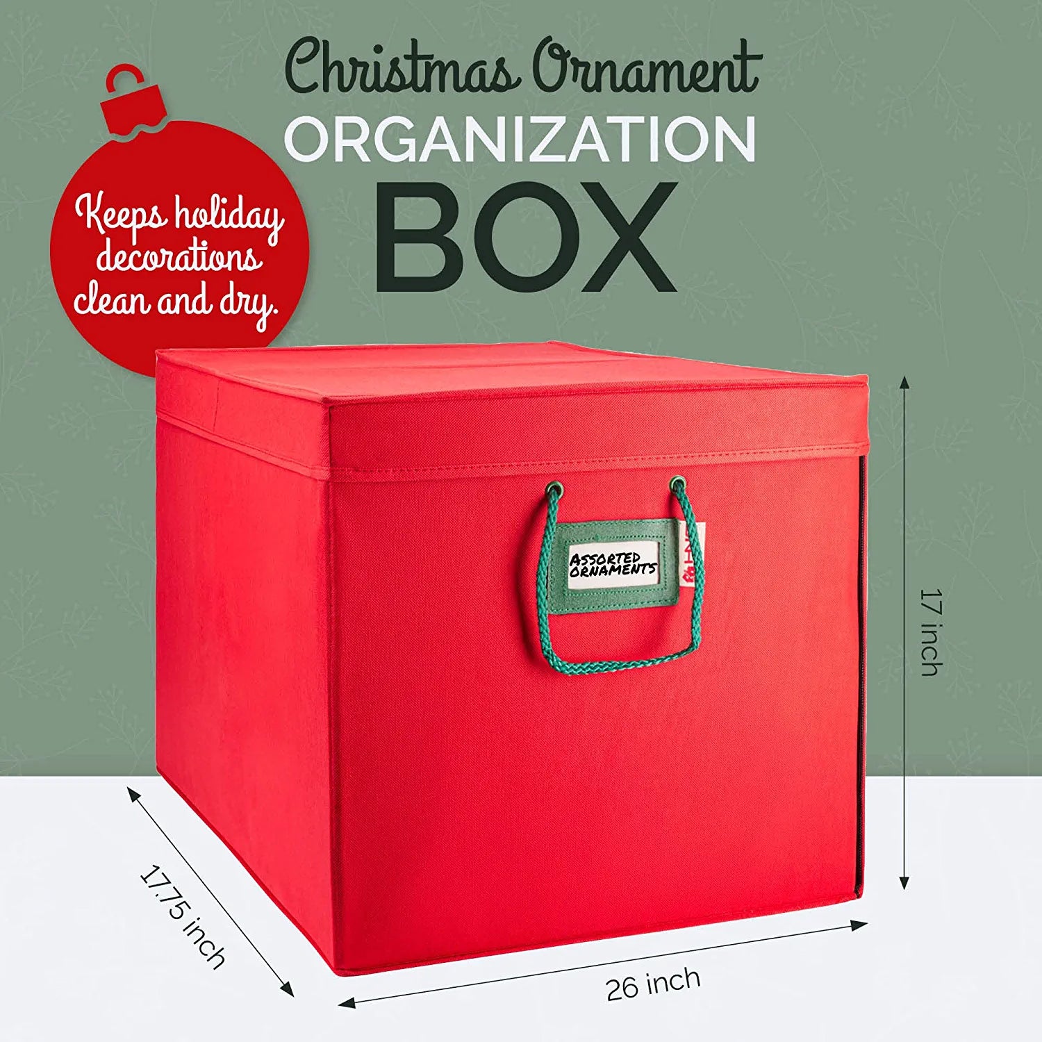 Christmas Ornament Storage Container Box with Dividers - Stores up to 72  Ornaments - Large Christmas Ball Storage Bins with 3 Removable Trays.