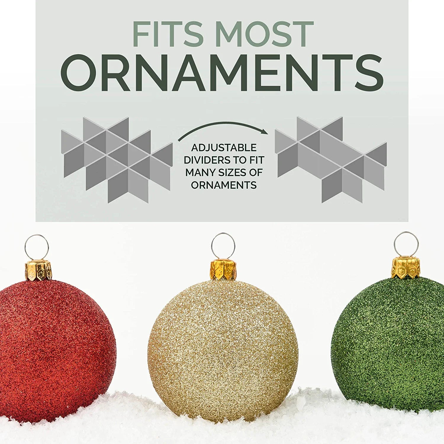 Christmas Ornament Storage Container Box with Dividers - Stores up to 72  Ornaments - Large Christmas Ball Storage Bins with 3 Removable Trays.