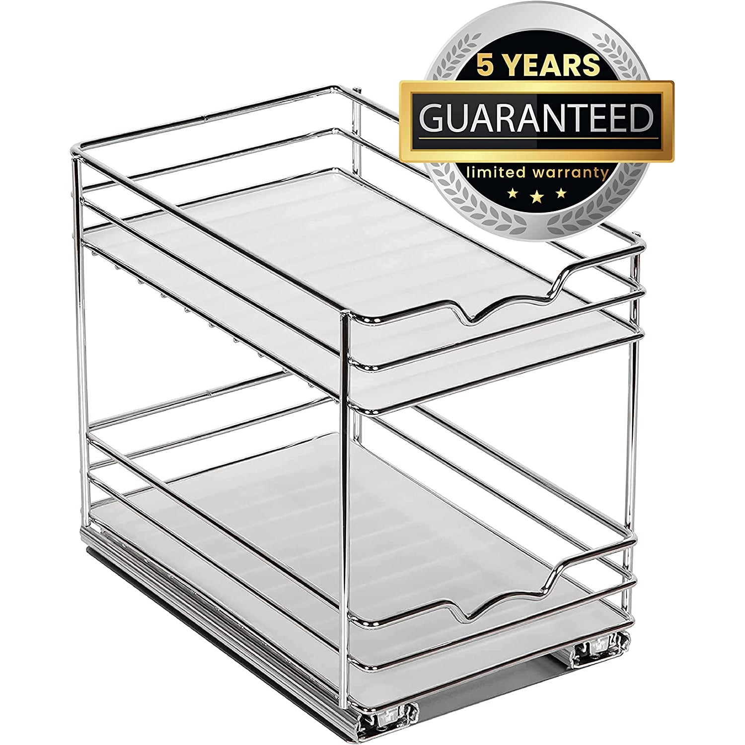 Spice Rack Organizer for Cabinet, Heavy Duty - Pull Out Spice Rack 5 Year Warranty, Chrome Finish