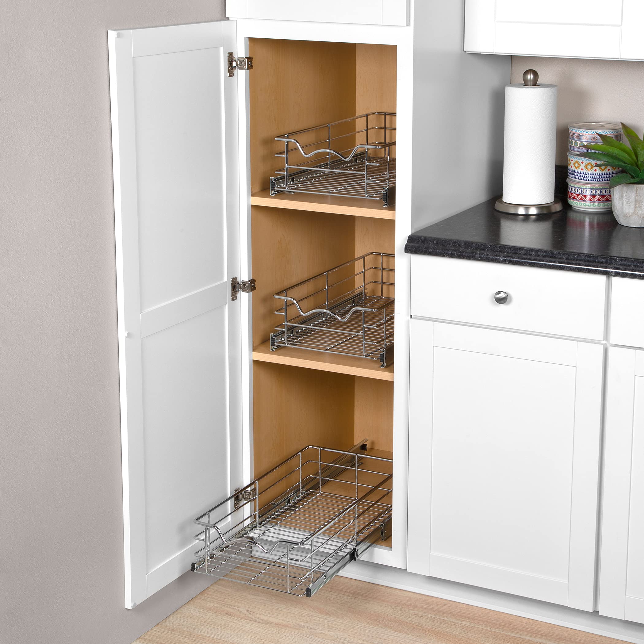 Wire Pullout Cabinet Organizer For 15 inch Cabinet