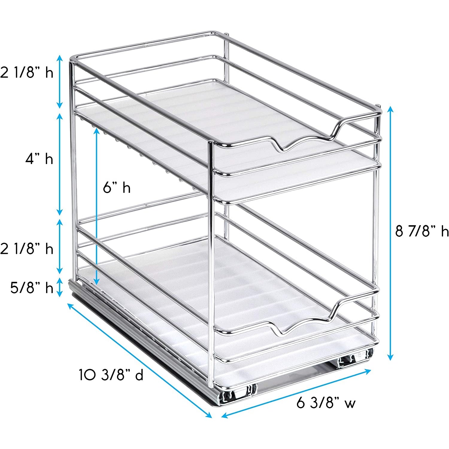 Spice Rack Organizer for Cabinet, Heavy Duty - Pull Out Spice Rack 5 Year Warranty, Chrome Finish