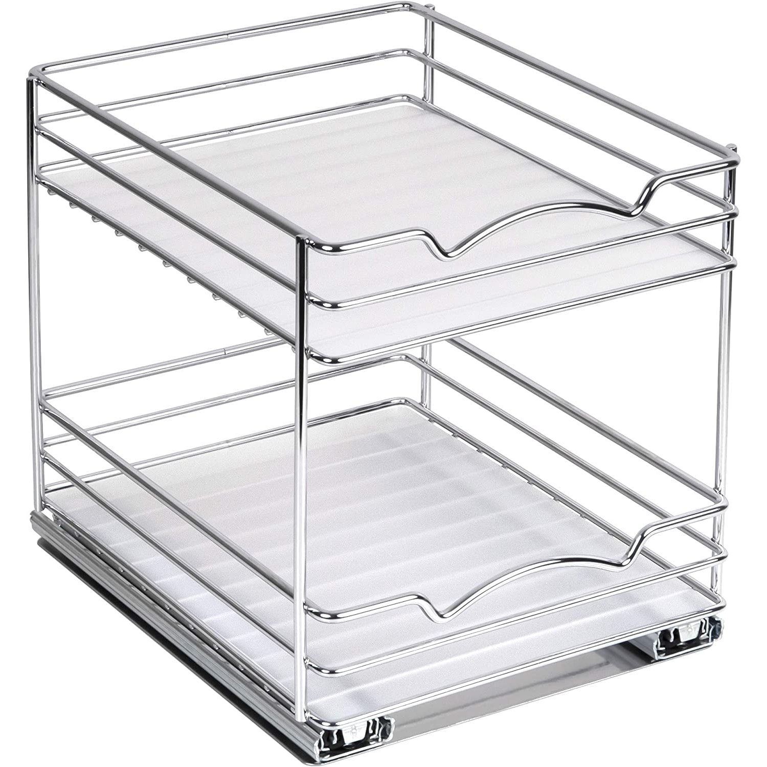 Pull Out Cabinet Organizer for Spices, Cans 2 Tier - Heavy Duty with Lifetime Limited Warranty