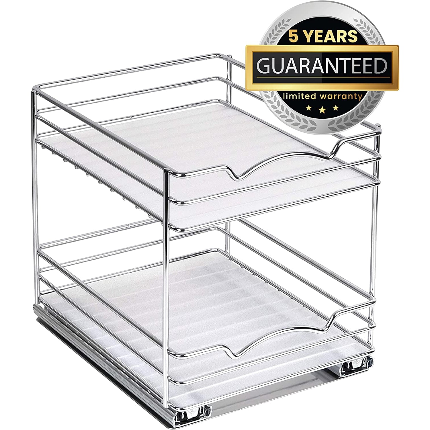 Spice Rack Organizer for Cabinet, Heavy Duty - Pull Out Spice Rack 5 Year Warranty, Chrome Finish