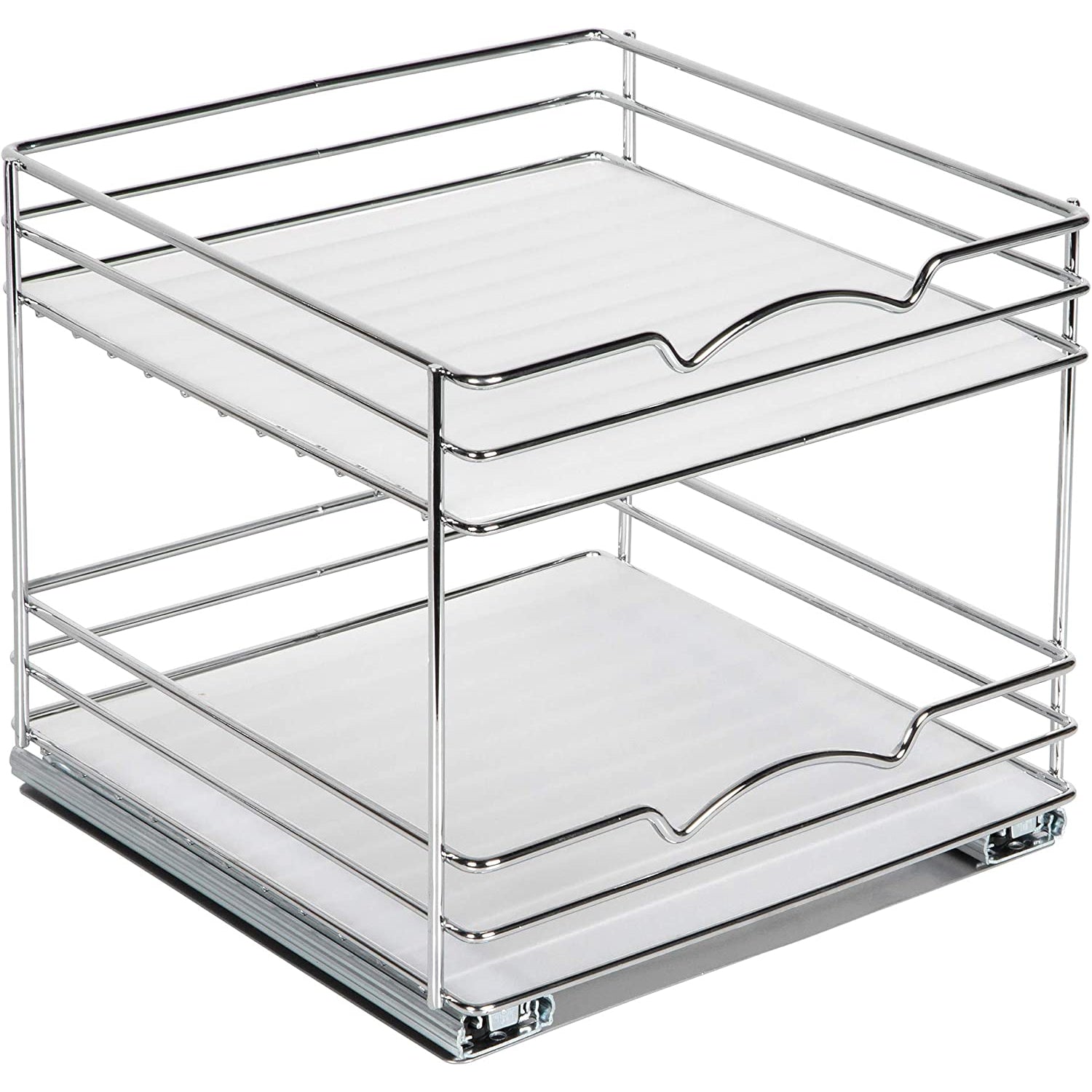 Pull Out Cabinet Organizer for Spices, Cans 2 Tier - Heavy Duty with Lifetime Limited Warranty