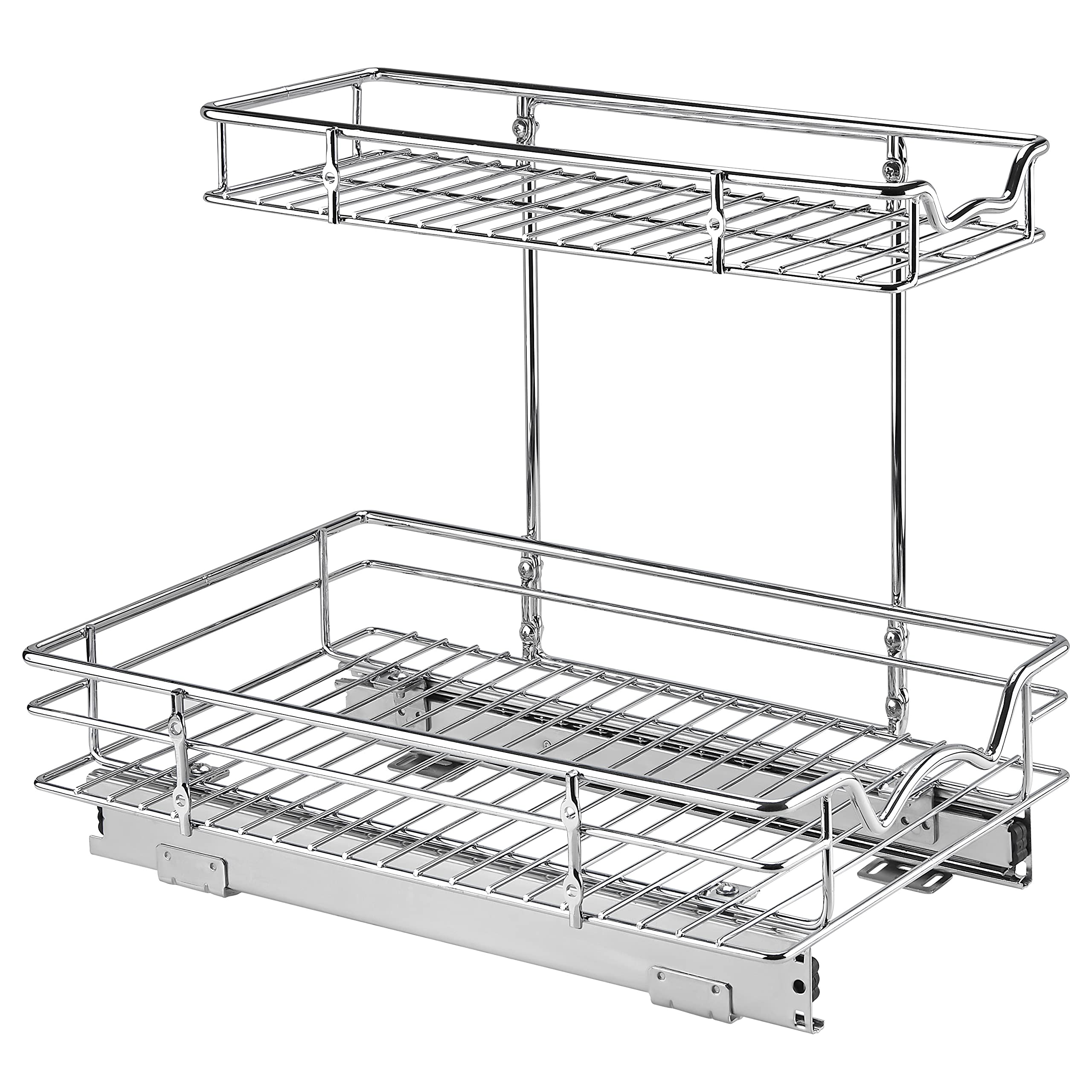 UINOFLE under Sink Organizers and Storage, 2 Tier Sliding Cabinet Basket  Organiz