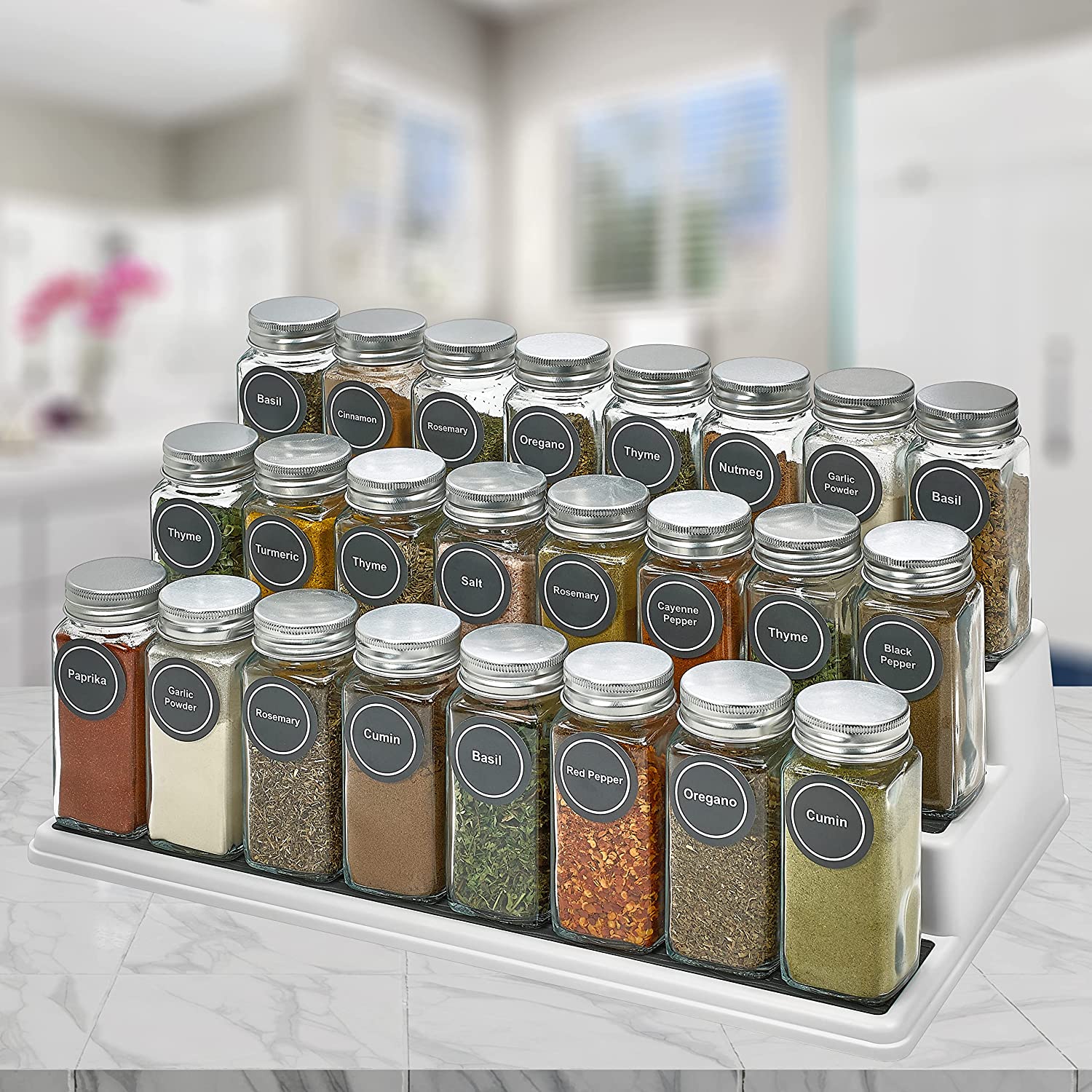 Spice Jars With Label Thickened Glass Seasoning Jars With - Temu