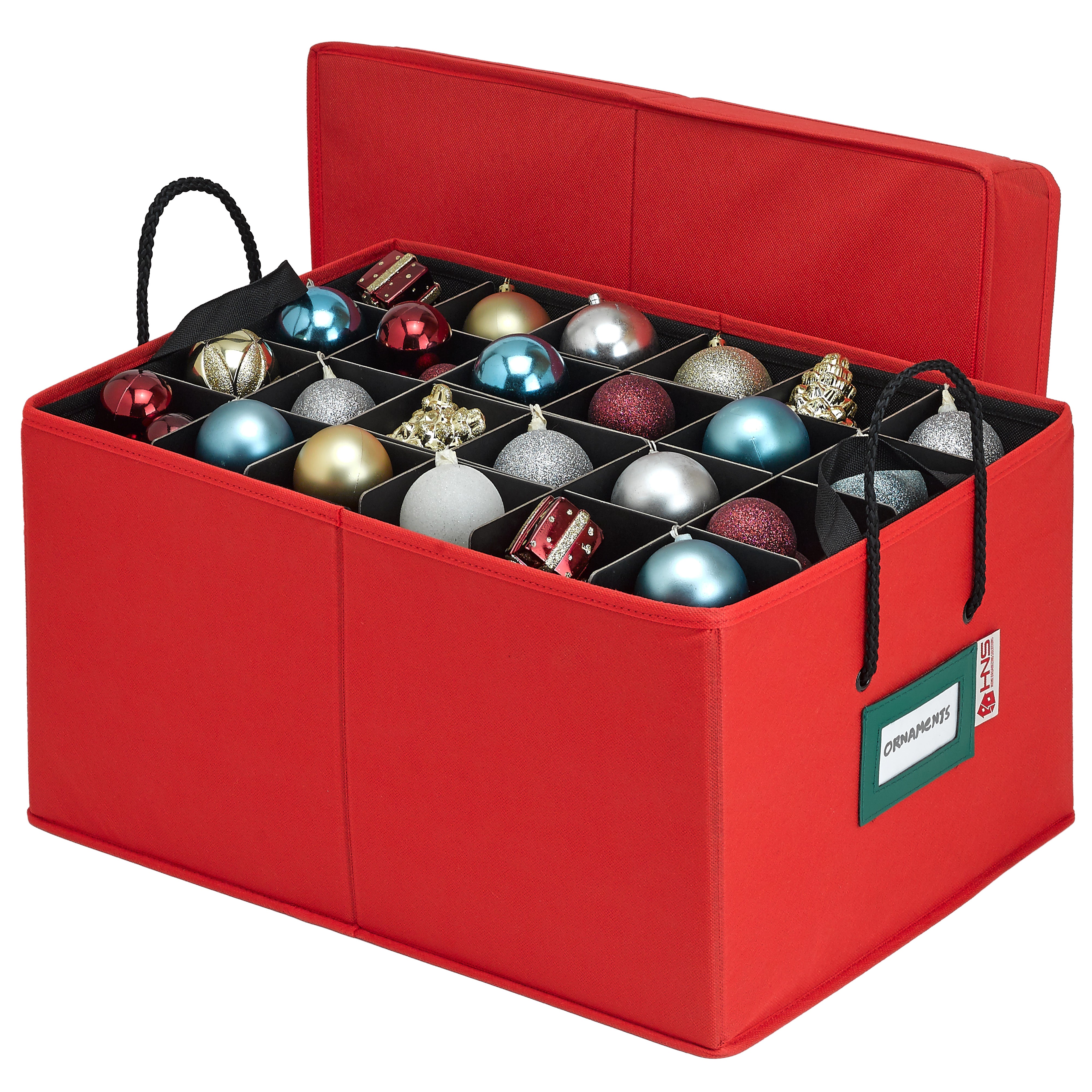Christmas Ornament Storage Container Box – Heavy Duty, Premium Quality Non-Woven Storage Bins.
