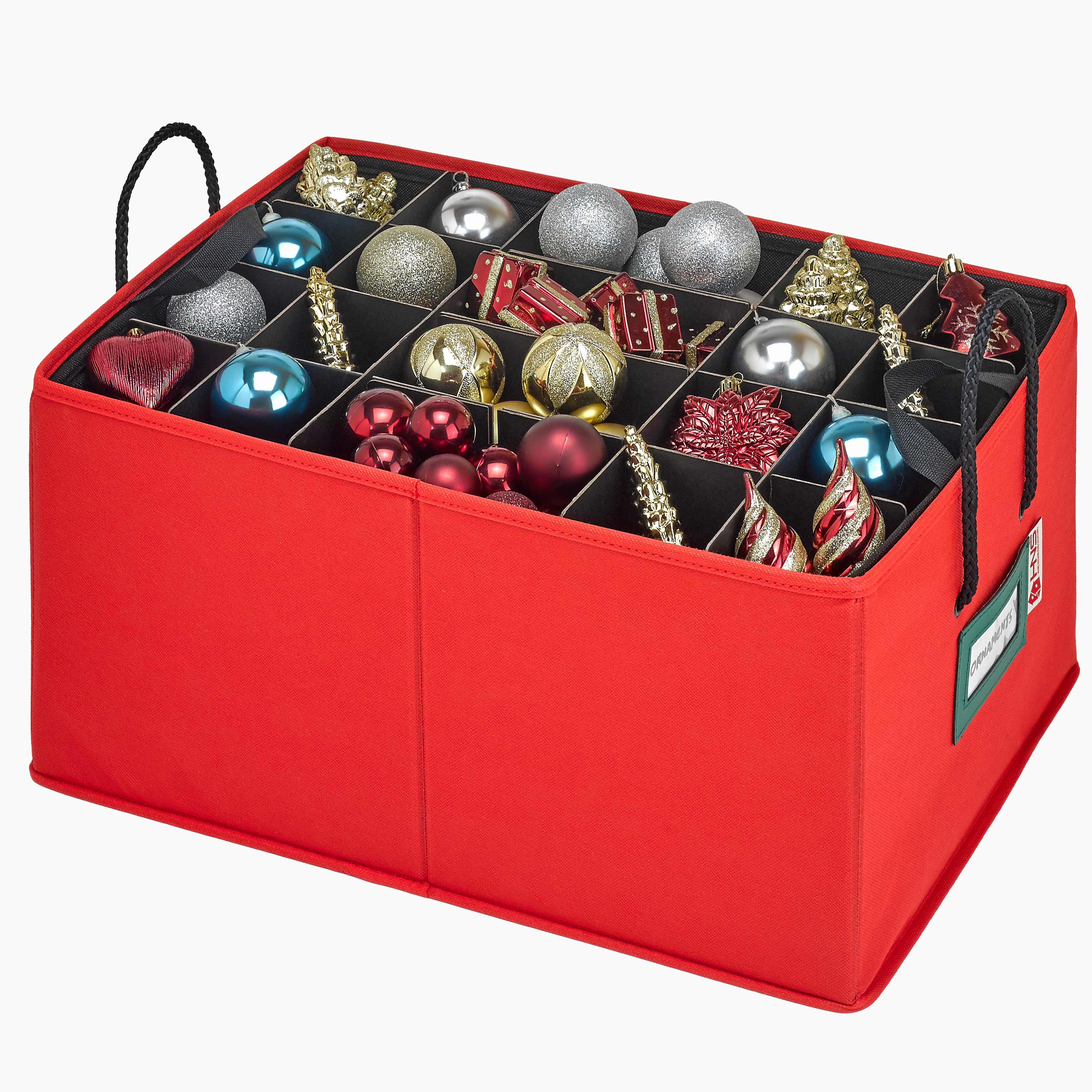 Christmas Ornament Storage Container Box – Heavy Duty, Premium Quality Non-Woven Storage Bins.