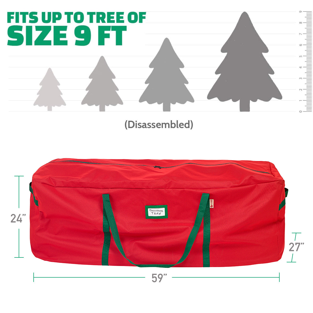 Christmas Tree Bag Heavy Duty 600D Oxford - Christmas Tree Bags Storage Fits Up To 9Ft, Waterproof Storage Bags with Reinforced Handles & Zipper